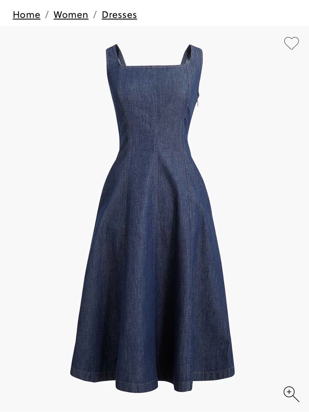 J.Crew Chambray  (Smocked in back)Midi Dress in Blue Size 10 NWT